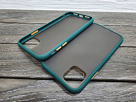 Протиударний матовий чохол для iPhone 11 Pro Max зелений бампер