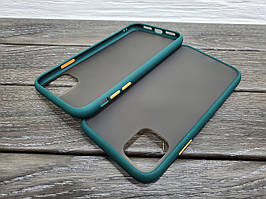 Протиударний матовий чохол для iPhone 11 Pro Max зелений бампер