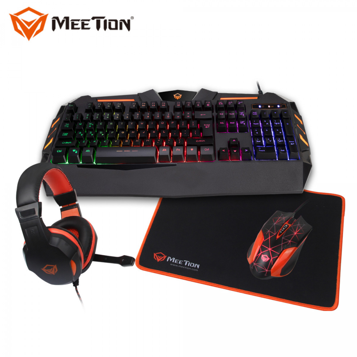 Клавіатура Meetion MT-С500 дротова 4in1 + пахви, навушники, килимок для мишки
