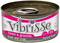 Блок консервированного корма для котов с тунцом и крабом в соусе Croci Vibrisse 24*140 г