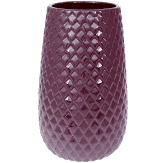 Ваза керамическая с объёмным орнаментом, 24.5см, цвет - бордо перламутр BonaDi 733-374