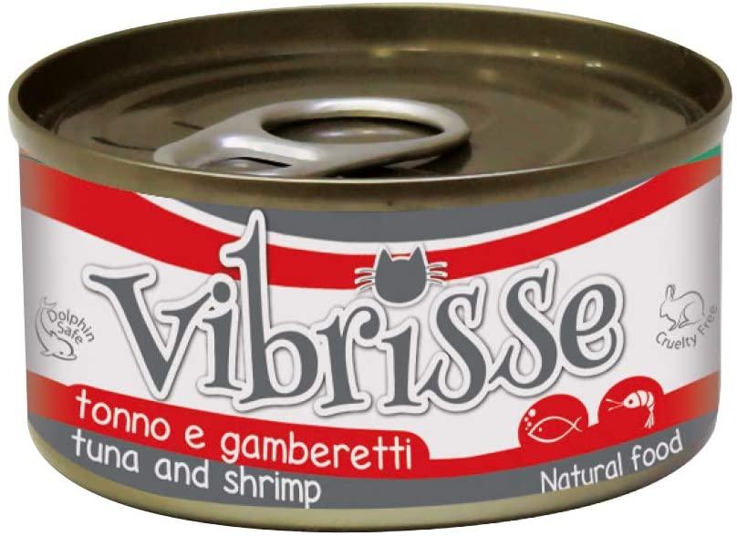 Блок консервованого корму для котів з тунцем і креветками у соусі Croci Vibrisse 24*140 г, фото 1