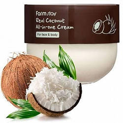 ТЕРМІНИ В ОПИСІ! Баттер для обличчя і тіла з кокосом FarmStay Real Coconut All-In-One Cream, 300 мл