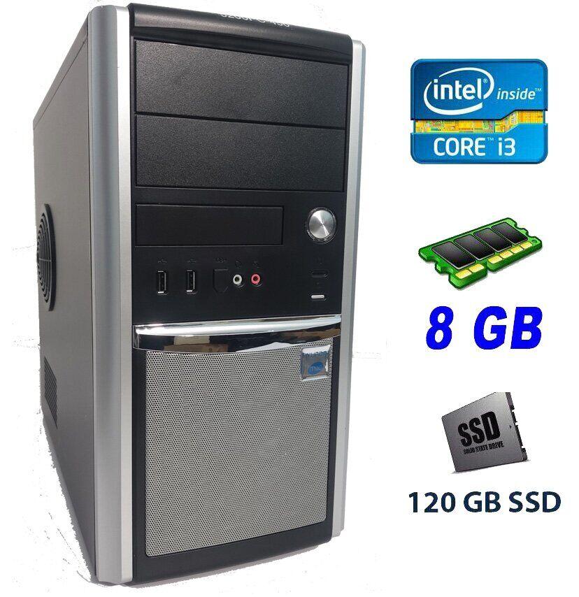 Комп'ютер Midi Silver Tower / Intel Core i3-3240 (2(4) ядра по 3.4 GHz) / 8gb DDR3 / 120 GB SSD NEW