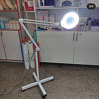 Лампа-лупа светодиодная косметологическая на штативе для косметолога напольная 5 диоптрий ЛКШ 5345