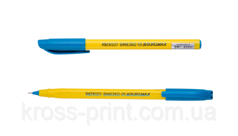Ручка олійна PATRIOT, 0,5 мм, тригро.корпус, синє чорнило