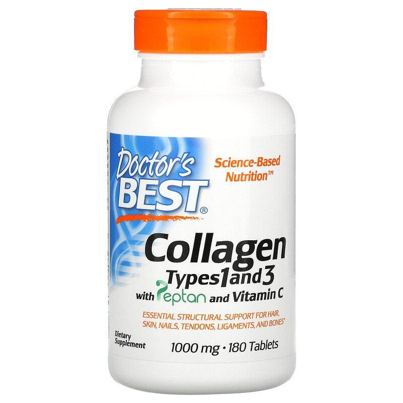 Колаген Doctor's Best Collagen types 1 and 3 with Peptan and Vitamin C (180 таблеток.), фото 1