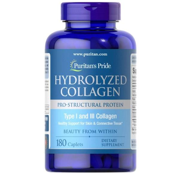 Колаген Puritan's Pride Hydrolyzed Collagen 1000 mg Type I and III (180 каплет.)