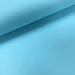 Тканина поплін De Luxe, однотонний блакитний (Туреччина шир. 2,4 м) №59 Відріз(1*2,4 м) УЦІНКА