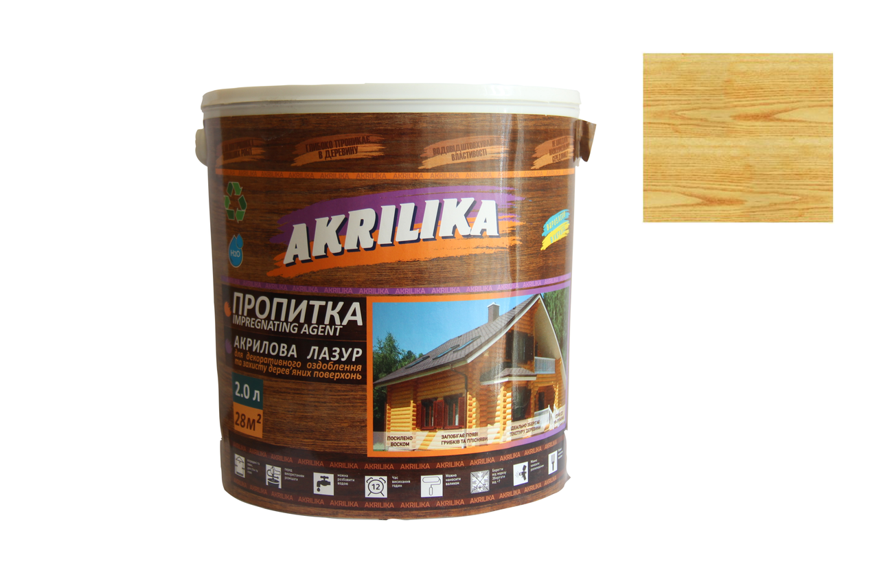 Акрилова лазур для дерева Impregnant Agent Akrilika сосна 2 л