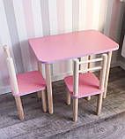 Дитячий столик і 1 стілець від виробника дерева і ЛДСП стілець-стол білий п 4566, фото 7