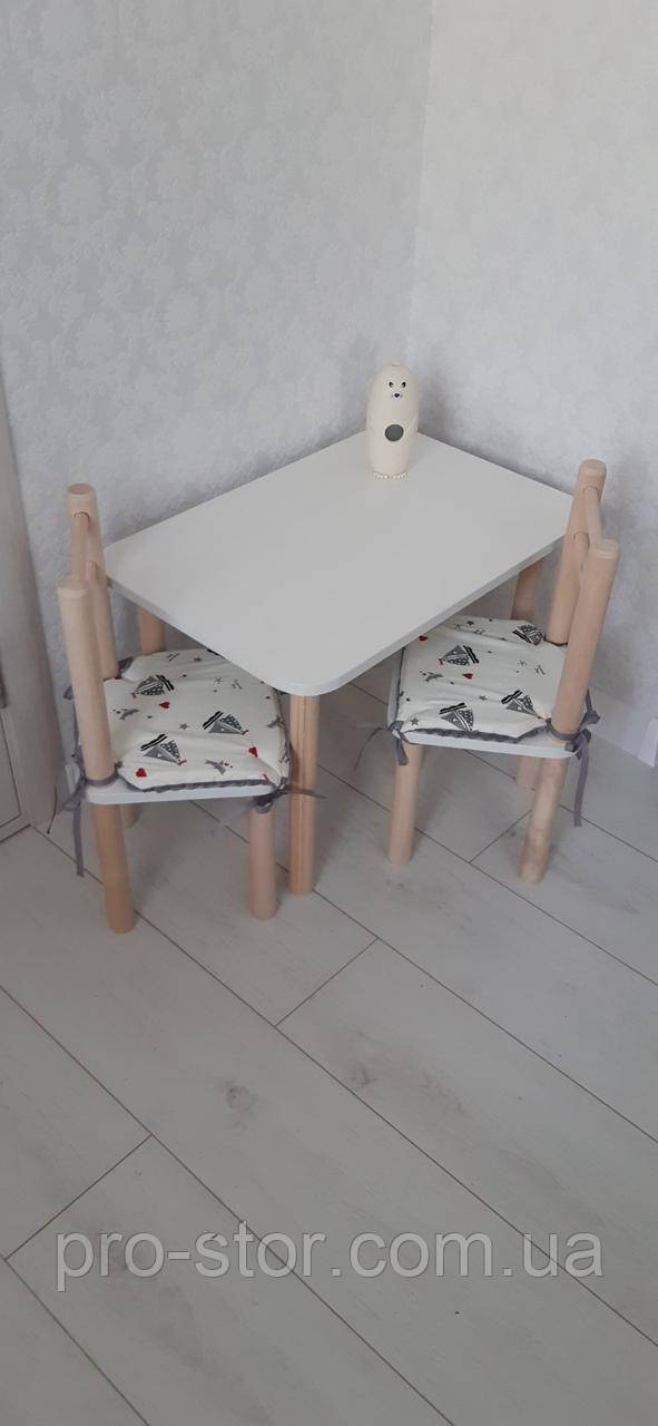 Дитячий столик і 1 стілець від виробника дерева і ЛДСП стілець-стол стіл білий о 0088 40 см або 50 см.