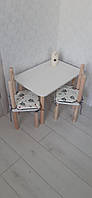 Дитячий столик і 1 стілець від виробника дерева і ЛДСП стілець-стол стіл білий о 0088 40 см або 50 см.