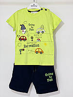 Костюм для мальчика футболка шорты Breeze 13361 86 см Салатовый