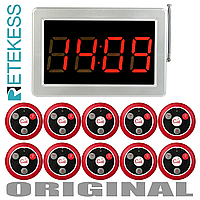 Система виклику офіціанта бездротова RETEKESS F3290kit1, LED приймач - табло + 10 пультів на 4 кнопки