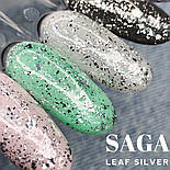 Топ з срібними пластівцями поталі Saga Leaf Silver, 8мл, фото 3