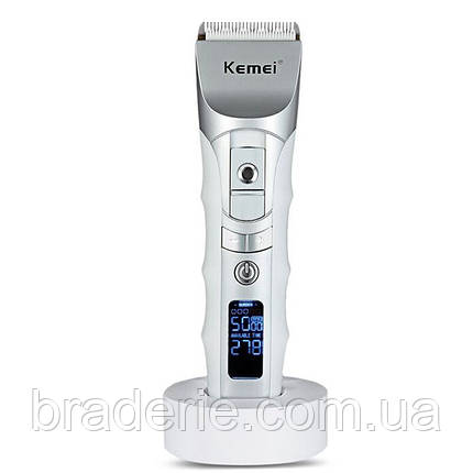 Машинка для стриження волосся Kemei KM-838 з LCD-дисплеєм, фото 2
