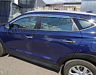 Хромированные дефлекторы окон, ветровики Hyundai Tucson 2015-2020 (D622)