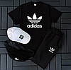 Чоловічий костюм Футболка Шорти Adidas Комплект літній Адідас кепка барсетка бавовна, фото 7
