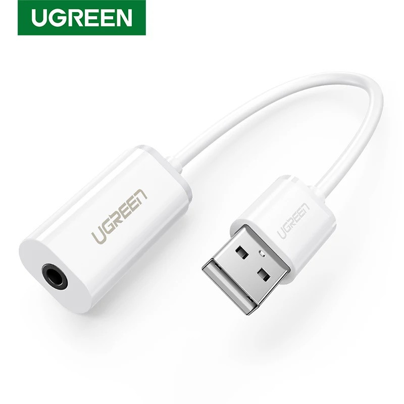 Зовнішня звукова карта Ugreen WUS206, 2в1 USB Audio Adapter, TRRS, USB 2,0, White