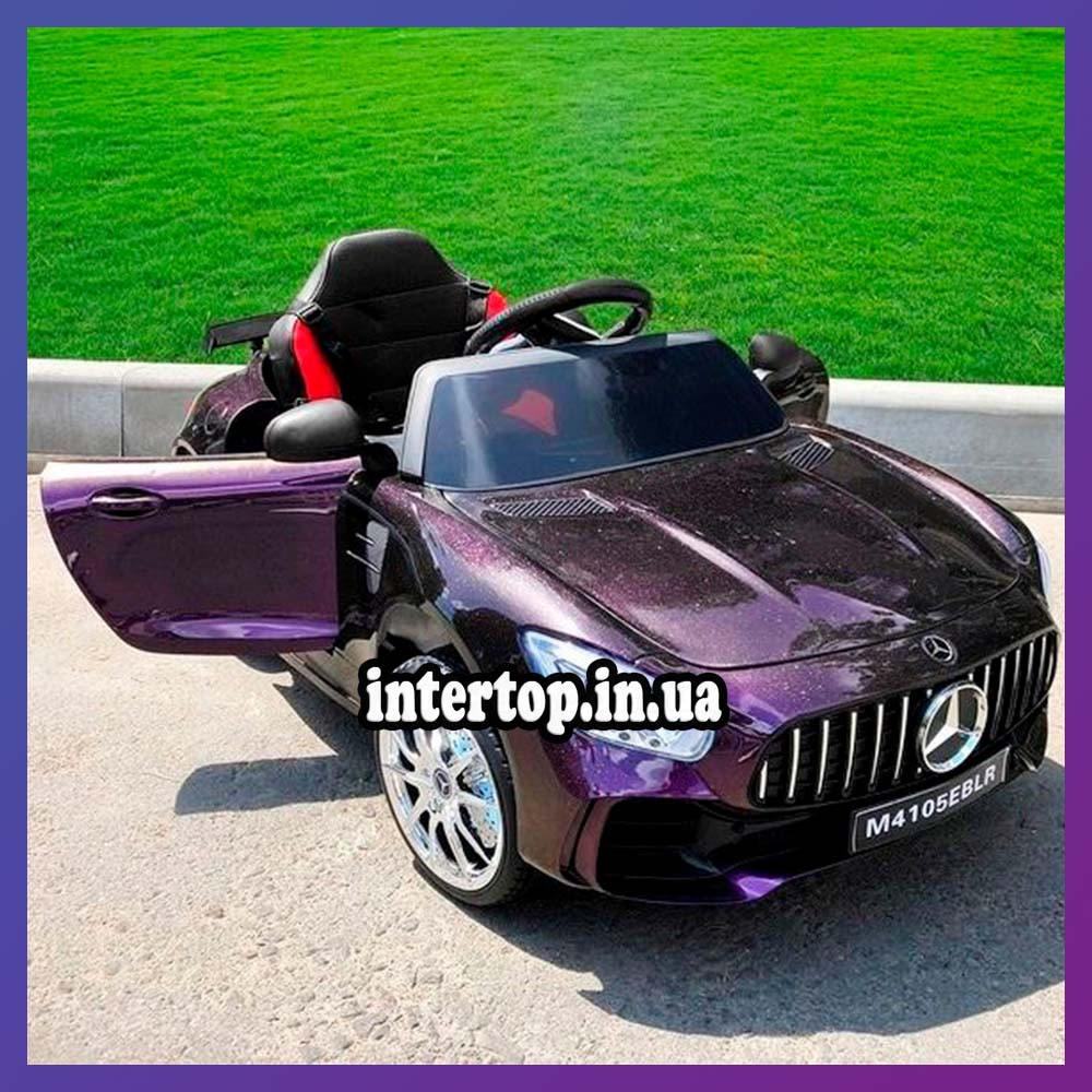 Дитячий електромобіль на акумуляторі Mercedes M 4105 з пультом радіоуправління 3-8 років автопокраска пурпурний