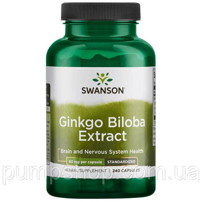Гінкго Білоба Swanson Ginkgo Biloba 60 мг 240 капс. (уцінка термін по 4.23)