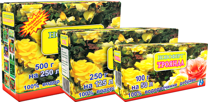 Добриво Троянда 100 г NPK 14-8-20+2MgO+6S+МЕ водорозчинне, Новаферт