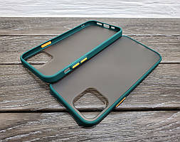 Матовий протиударний чохол для iPhone 12 Pro Max зелений бампер
