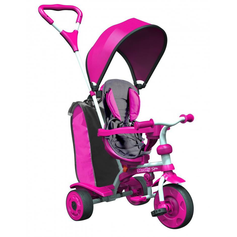 Триколісний Дитячий велосипед трайк Y STROLLY Spin 2 в 1 рожевий trike  (100910)