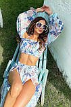 ✔️ Модний літній пляжний костюм шифоновий топ спідниця і хустку 42-48 розміри різні забарвлення, фото 3