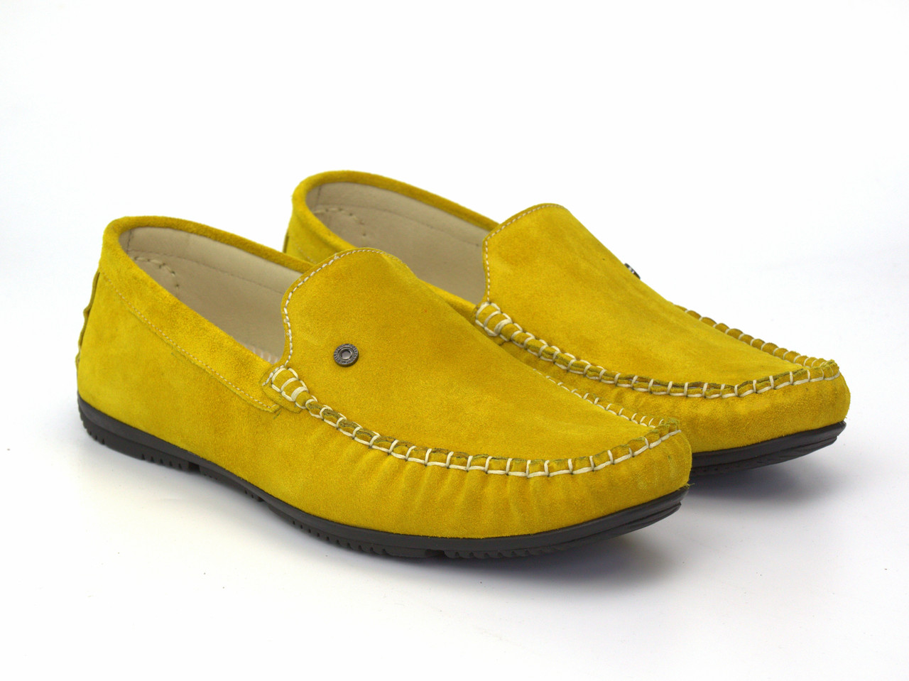 Жовті чоловічі мокасини замшеві літнє взуття Rosso Avangard 708 Alberto Lemon Vel