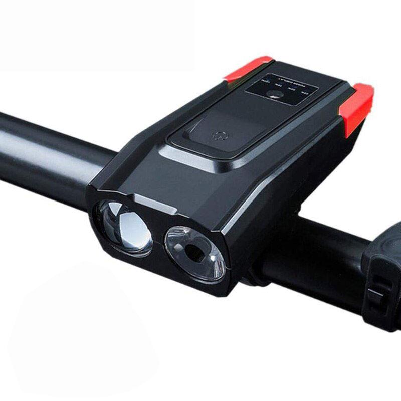Подвійна фара для велосипеда з акумулятором 2000mAh і дзвінком, T6 LED 400LM, зарядка від USB, велофара