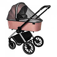 Універсальна коляска 3 в 1 Carello Optima CRL-6504 Hot Pink Текстиль льон Сумка для мами, фото 6