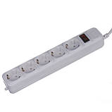 Подовжувач мережевий Greelite SP5-5M, 5 розеток, білий 4800, фото 2