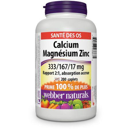 Мінеральний комплекс Weber Naturals Calcium Magnesium Zinc 333/167/17mg 200 caplts