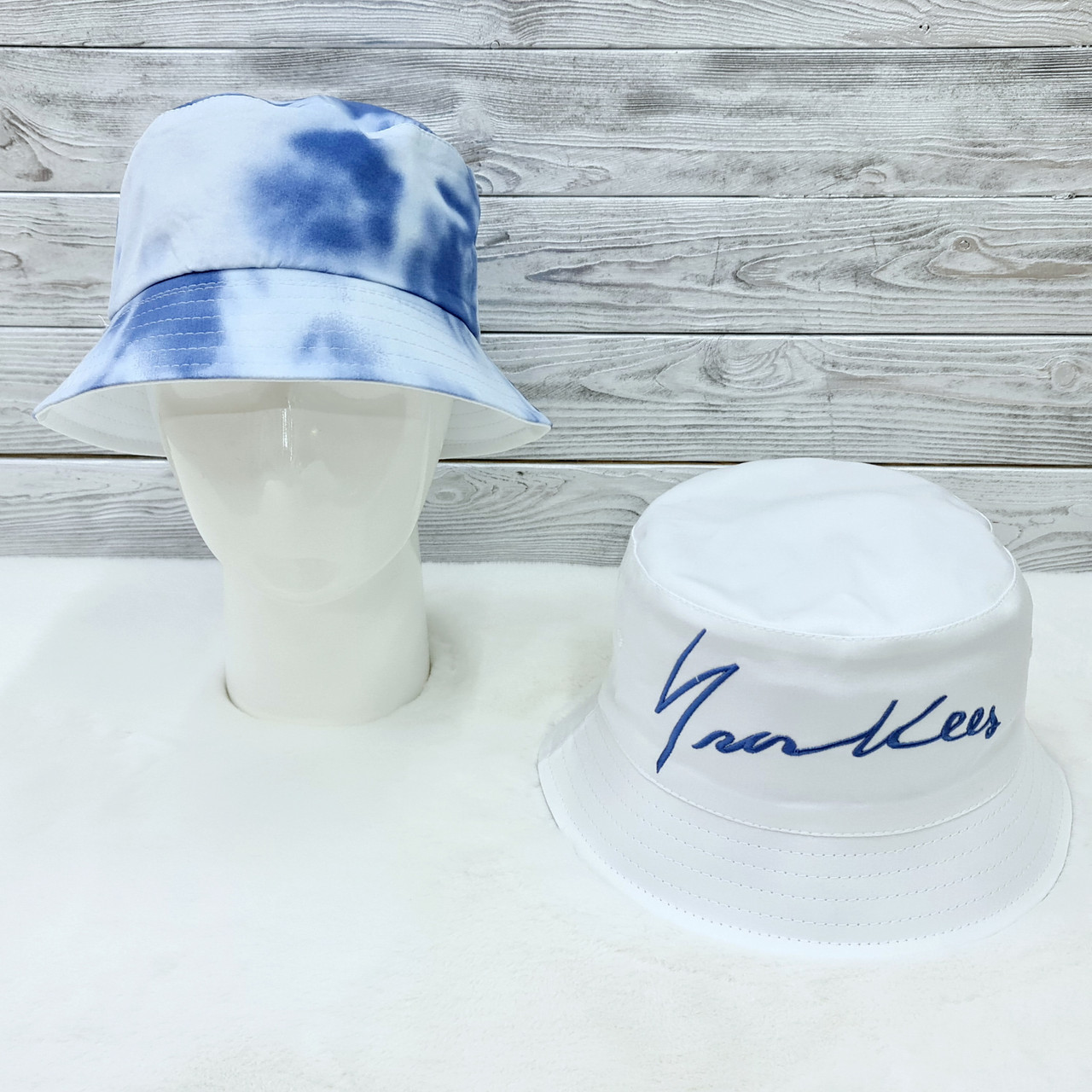 ПАНАМА двостороння Тай-Дай M&JJ 56-58 см Білий/Синій-блакитний (17161), фото 1