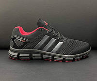 Мужские кроссовки Adidas Climacool сетка/текстиль черные с красным р 41-46