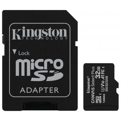 Micro SDHC 32GB Kingston (з SD адаптером) class 10 A1 Canvas Select Plus, фото 1