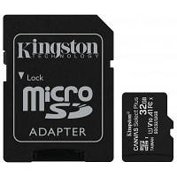 Micro SDHC 32GB Kingston (с SD адаптером) class 10 A1 Canvas Select Plus