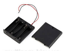 Блок для батареек 4AАА, с крышкой и выключателем