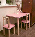 Дитячий столик і 1 стілець від виробника дерева і ЛДСП стілець-стол стіл білий А3458 40-50 см., фото 5