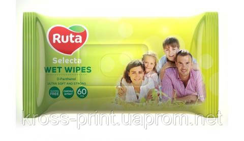 Серветки вологі "Ruta Selecta" для всіеї родини 60 шт