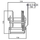 Лебідка ручна барабанна тросова 720 кг Husar BST 1600 lbs для авто, причепа, човна, лафета механічна, фото 8