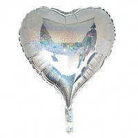 Упаковка повітряних кульок у вигляді Серця срібло (в уп. -10 шт.)