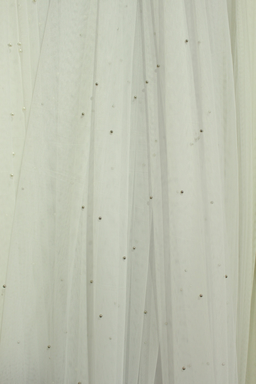 Тюль с Серебряными Бусинками на Мягком Греке-фатине в Спальную ...