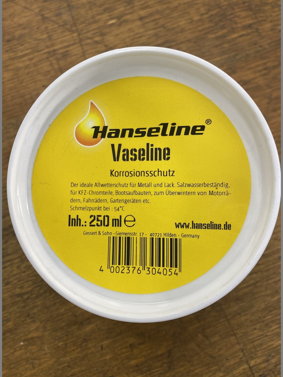 Вазелін технічний Hanseline Vaseline, 250 мл