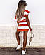 Сукня міні в'язана з коротким рукавом у смужку, фото 4