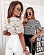 Костюм жіночі штани та футболка тельняшка в смужку віскоза, фото 2