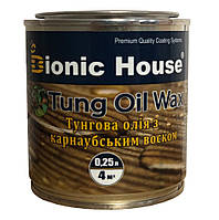 Тунгова олія з карнаубським воском для дерева 0,25 л