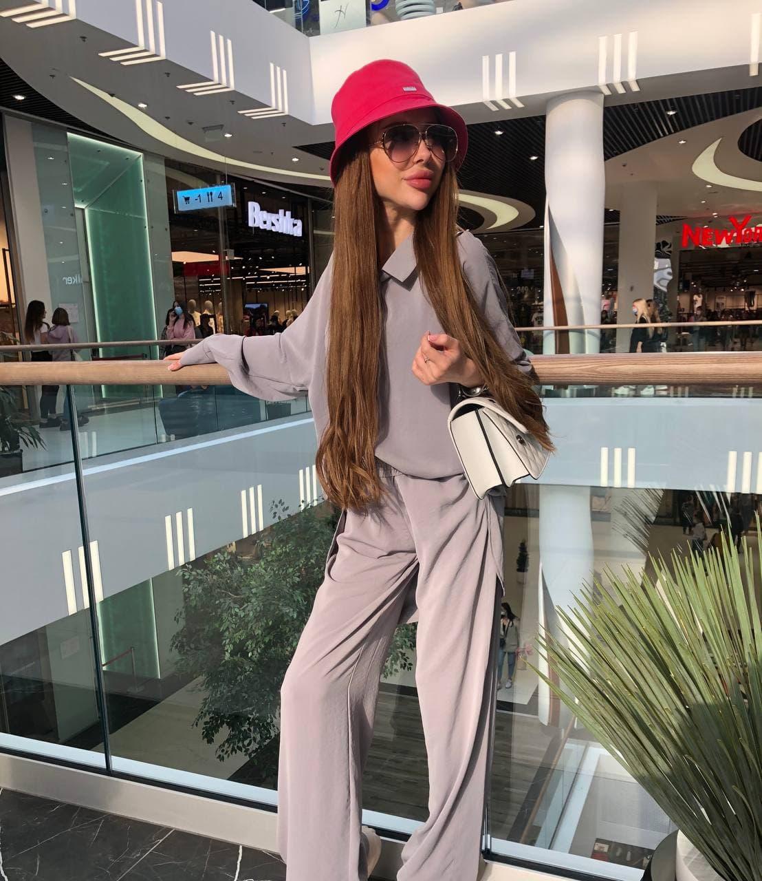 Стильний жіночий костюм вільні штани та жакет блуза шовк, фото 1